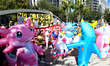 Protesters in Orlando, Florida, on Saturday morning, hold flags and chant the slogan ''No...