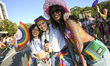 The LGBTQIA+ community parades at Come Out With Pride around Lake Eola in Central Florida,...