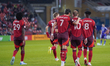 Djordje Mihailovic #10 and Theo Corbeanu #7 of Toronto FC celebrate after scoring a goal d...