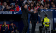 Diego Pablo Simeone, head coach of Atletico de Madrid, gives instructions to his players d...