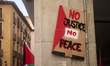 Demonstrators gather at Plaza de la Provincia in Madrid, Spain, on October 21, 2025, to pr...