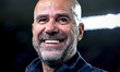 PSV Eindhoven trainer Peter Bosz is present during the match between PSV Eindhoven and SSC...