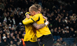 Fabio Silva of Borussia Dortmund celebrates after scoring to make it 1-4 during the UEFA C...