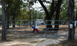 A view of the ranch gate in Texas, United States on October 21, 2025. 