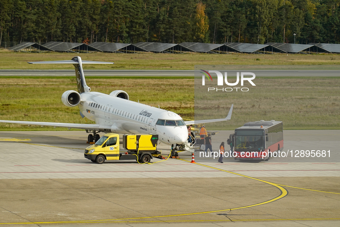 Lufthansa Aircraft At Nuremberg Airport