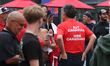 A demonstrator wears a shirt with the words 'Buy Canadian, Hire Canadians' during the 'Can...