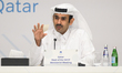 Saad Sherida al-Kaabi, the Energy Minister of Qatar, speaks during a press conference afte...