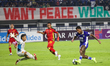 Ramon Tanque (right) dribbles the ball during the Persib Bandung vs Selangor match in the...