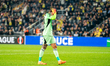 Ederson Moraes of Fenerbahce becomes uncomfortable with the crowd noise during the UEFA Eu...