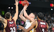 Mitchell Creek is in action during the U-BT Cluj-Napoca vs. Umana Reyer Venice game in the...