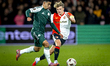 Panathinaikos FC forward Anass Zaroury and SC Feyenoord Rotterdam midfielder Sem Steijn pl...