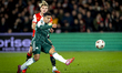 Panathinaikos FC forward Anass Zaroury and SC Feyenoord Rotterdam midfielder Sem Steijn pl...