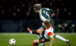 Panathinaikos FC defender Ahmed Touba and SC Feyenoord Rotterdam midfielder Sem Steijn pla...