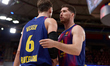 Jan Vasely of FC Barcelona and Joel Parra of FC Barcelona participate in the EuroLeague Re...