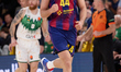 Joel Parra of FC Barcelona participates in the EuroLeague Regular Season Round 5 match bet...