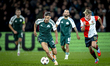 Panathinaikos FC midfielder Filip Duricic and SC Feyenoord Rotterdam midfielder Sem Steijn...