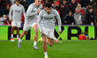Morgan Gibbs-White of Nottingham Forest warms up ahead of kick-off during the UEFA Europa...