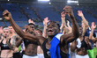 Prince Kwabena Adu of Viktoria Plzen celebrates at the end of the UEFA Europa League phase...
