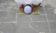 A young Nepalese Muslim offering ritual prayer at Kashmari Jame mosque on the third Friday...