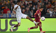 Sampson Dweh of F.C. Viktoria Plzen and Paulo Dybala of A.S. Roma are in action during the...