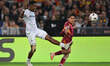 Sampson Dweh of F.C. Viktoria Plzen and Paulo Dybala of A.S. Roma are in action during the...
