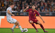 Amar Memic of F.C. Viktoria Plzen and Stephan El Shaarawy of A.S. Roma are in action durin...