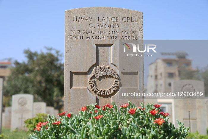Graves Of World War Soldiers At The British War Cemetery In Damascus, Syria