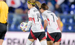 Yui Hasegawa, number 14 and captain of Japan, celebrates after the 1-1 goal during the mat...