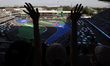 People attend practice 2 of the F1 Grand Prix at the Autodromo Hnos. Rodriguez in Mexico C...