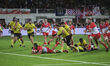 Aston Brad Fortuin plays during the match between Biarritz Olympique and Mont de Marsan at...