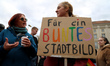 Participants march in the 17th Christopher Street Day (CSD) parade in Cottbus, Germany, un...