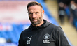 Manager Ian Evatt of Blackpool looks on during the Sky Bet League 1 match between Peterbor...