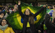 Brazil fans celebrate at full time during the International Friendly match between England...
