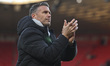 Rob Edwards, the Middlesbrough Manager, applauds the fans after the final whistle during t...