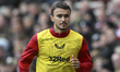David Strelec of Middlesbrough warms up as a substitute during the Sky Bet Championship ma...