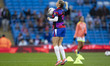 Alessia Russo #9 of England participates in the pre-match warm-up during the International...