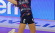Stella Nervini, a spiker for Reale Mutua Fenera Chieri '76, is in action during the Serie...