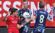 Wout Weghorst of AFC Ajax battles for the ball with Bart van Rooij of FC Twente during the...