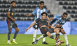 Almahdi Ali Mukhtar of Al-Wakrah SC and Ahmed Alaaeildin Abdelmotaal of Al Rayyan SC are i...
