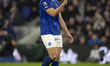 Everton FC #6 James Tarkowski gesticulates during the Premier League match between Everton...