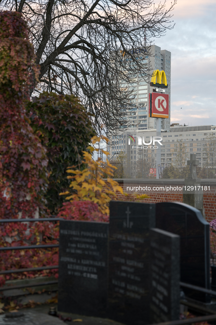 Powązki Cemetery In Warsaw Seen A Week Before All Saints' Day