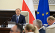 Poland's Prime Minister Donald Tusk takes part in the weekly government meeting at the PM'...