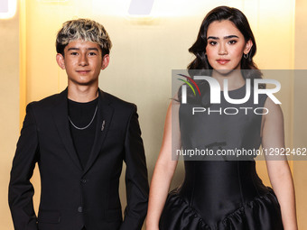 American actor Elias Janssen and American actress Jolie Hoang-Rappaport arrive at the World Premiere Of Netflix's 'In Your Dreams' held at T... by Image Press Agency/NurPhoto