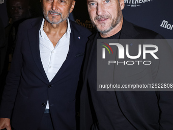 Luciano Spalletti and Francesco Totti appear during the press conference to present the new Amaro Montenegro commercial starring the two ico... by Alessandro Bremec/NurPhoto