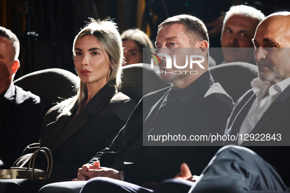 Francesco Totti, a former Italian footballer, and Noemi Bocchi are seen during the press conference to present the new Amaro Montenegro comm... by Alessandro Bremec/NurPhoto