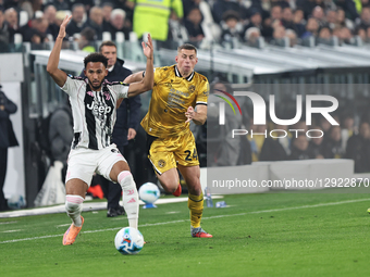 Lloyd Kelly participates in the Serie A 2025-2026 match between Juventus and Udinese in Torino, Italy, on October 29, 2025.  by Loris Roselli/NurPhoto