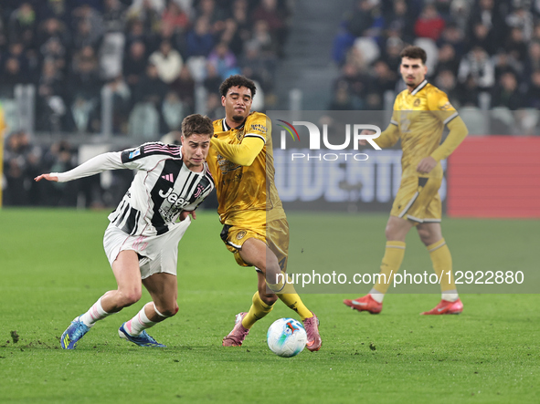 Arthur Atta participates in the Serie A 2025-2026 match between Juventus and Udinese in Torino, Italy, on October 29, 2025.  by Loris Roselli/NurPhoto