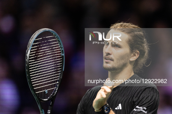 Alexander Zverev (GER) plays against Camilo Ugo Carabelli (ARG) in the men's singles match on day three of the Paris ATP Masters 1000 tennis... by Ibrahim Ezzat/NurPhoto