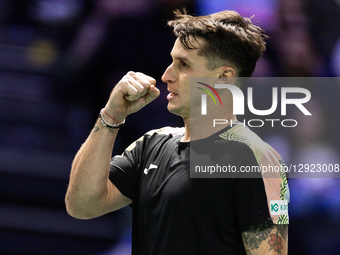 Camilo Ugo Carabelli (ARG) plays against Alexander Zverev (GER) in the men's singles match on day three of the Paris ATP Masters 1000 tennis... by Ibrahim Ezzat/NurPhoto