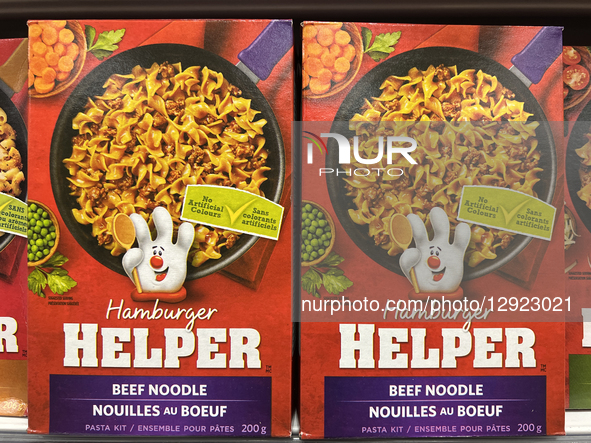 Boxes of Hamburger Helper are at a grocery store in Richmond Hill, Ontario, Canada, on October 25, 2025. High inflation continues to plague... by Creative Touch Imaging Ltd/NurPhoto